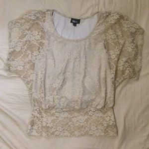 MOVING SALE- Tan Lace Top